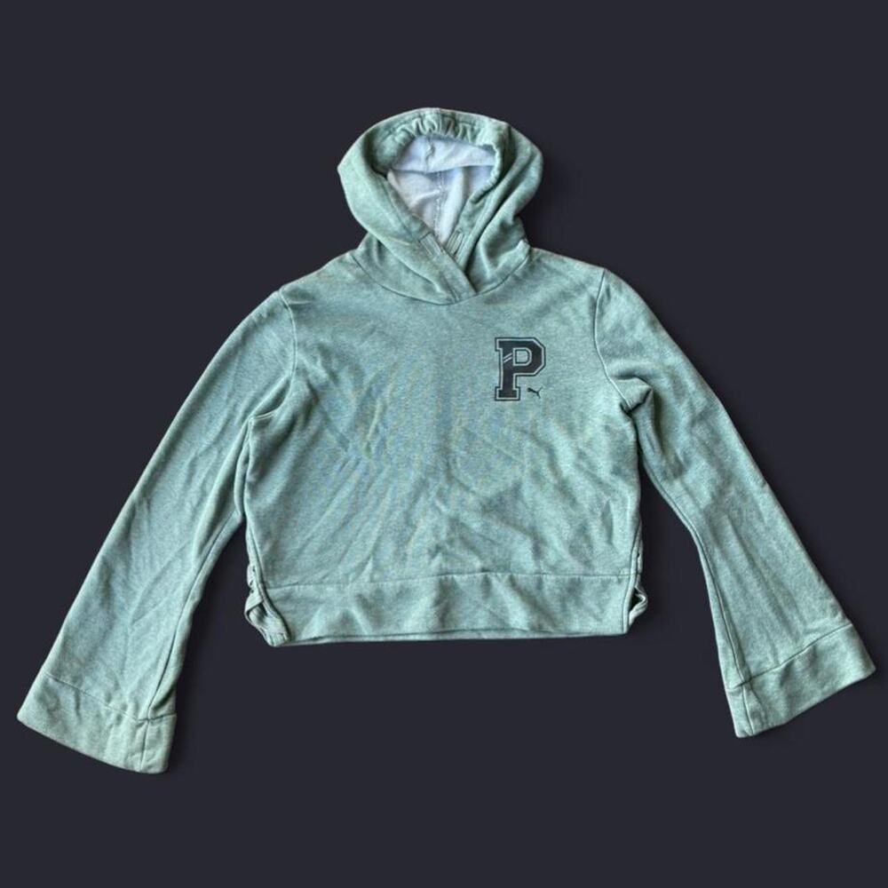 Puma green cropped hoodie size